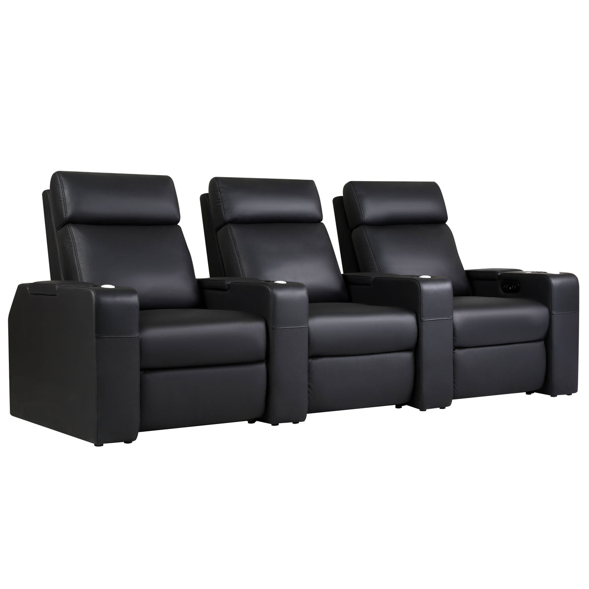 Zinea Imperial Kinosessel – 3-Sitzer in Schwarz