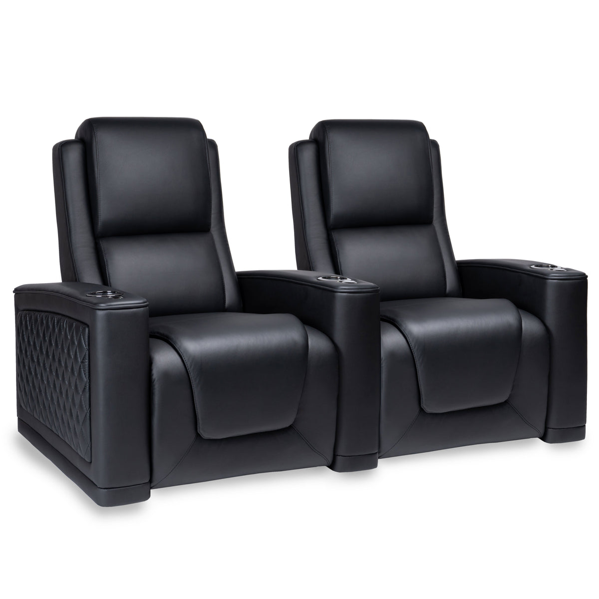 Zinea Prestige Dark Kinosessel – 2-Sitzer in schwarzem Leder