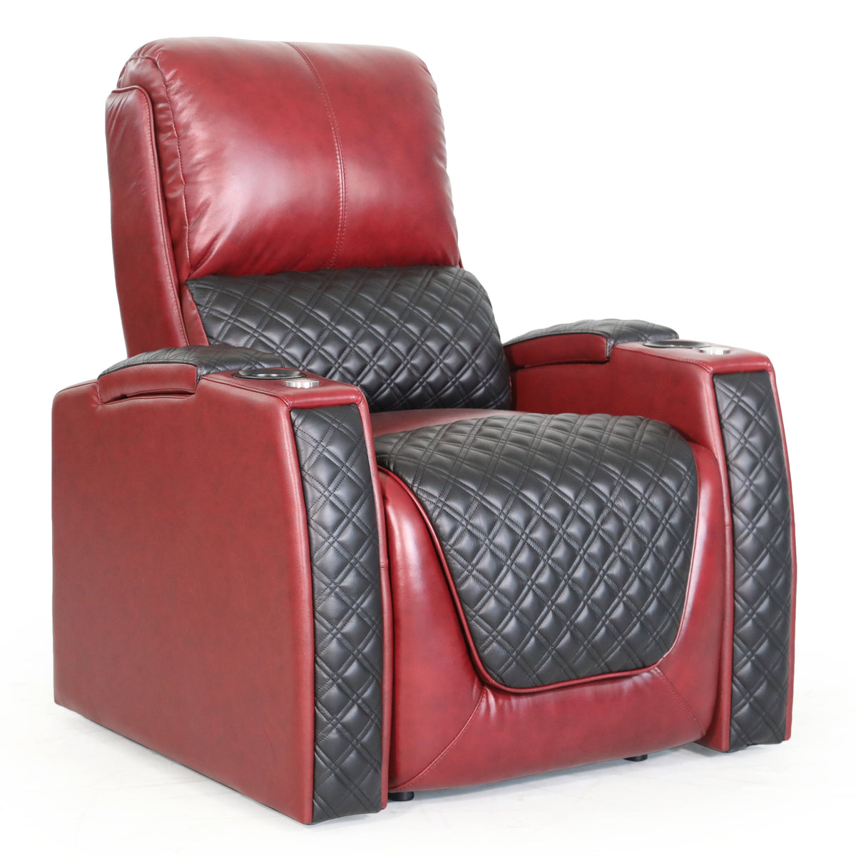 Zinea Queen two tone Kinosessel – 1-Sitzer in Dunkelrot und Schwarz