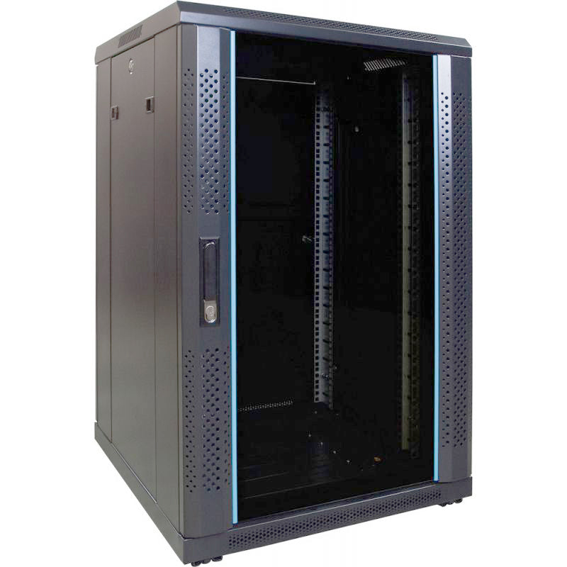 Serverschrank mit Glastür – 600 x 800 mm (BxT)
