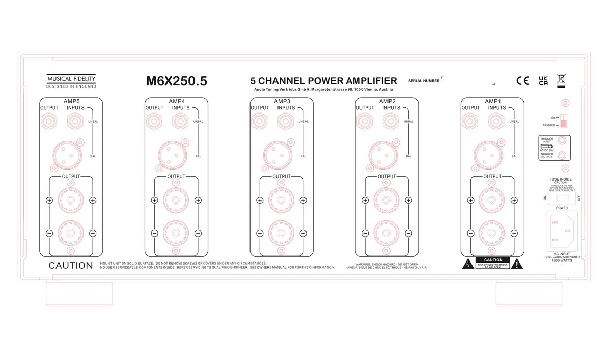 Musical Fidelity M6x 250.5 - 5-Kanal Heimkino Endstufe