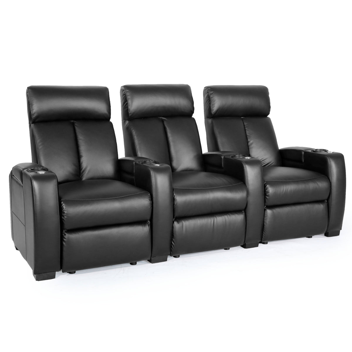 Zinea Action Kinosessel – 3-Sitzer in Schwarz