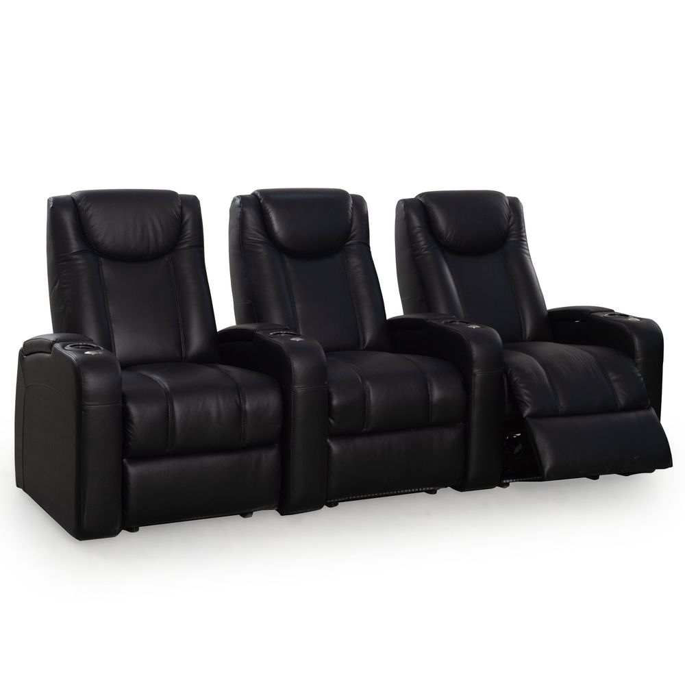 Zinea Emperor Plain Kinosessel – 3-Sitzer in Schwarz