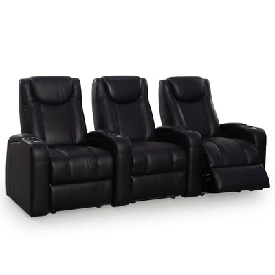 Zinea Emperor Plain Kinosessel – 3-Sitzer in Schwarz