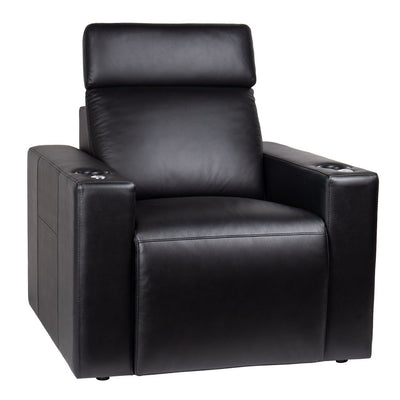 Zinea Monarch Kinosessel – 1-Sitzer in schwarzem Leder