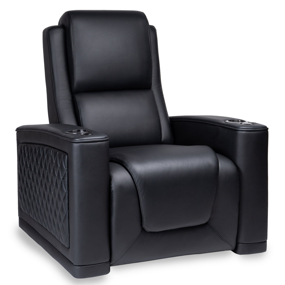 Zinea Prestige Dark Kinosessel – 1-Sitzer in schwarzem Leder
