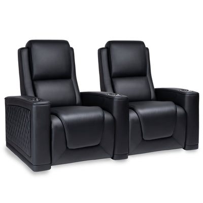 Zinea Prestige Dark Kinosessel – 2-Sitzer in schwarzem Leder