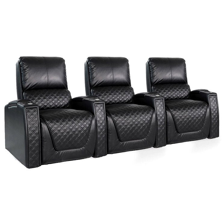 Zinea Queen Kinosessel – 3-Sitzer in Schwarz