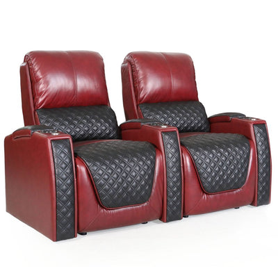 Zinea Queen two tone Kinosessel – 2-Sitzer in Dunkelrot und Schwarz