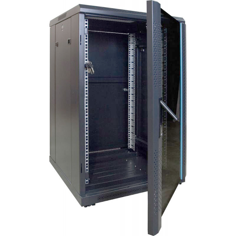 Serverschrank mit Glastür – 600 x 800 mm (BxT)