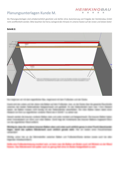 Muster eines Bauplans der Heimkinobau GmbH