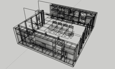 CAD-Zeichnung eines Heimkinos der Heimkinobau GmbH