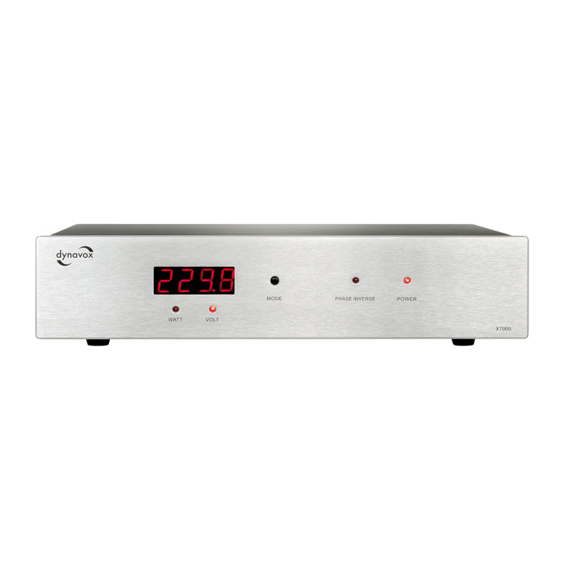 Dynavox HiFi-Netzfilter X7000 in der Farbe Silber - Vorderseite
